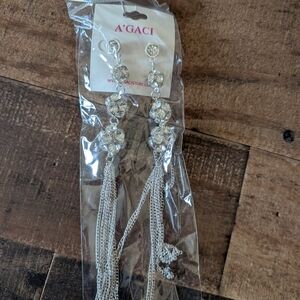 A'GACI Silver Tassel Earrings